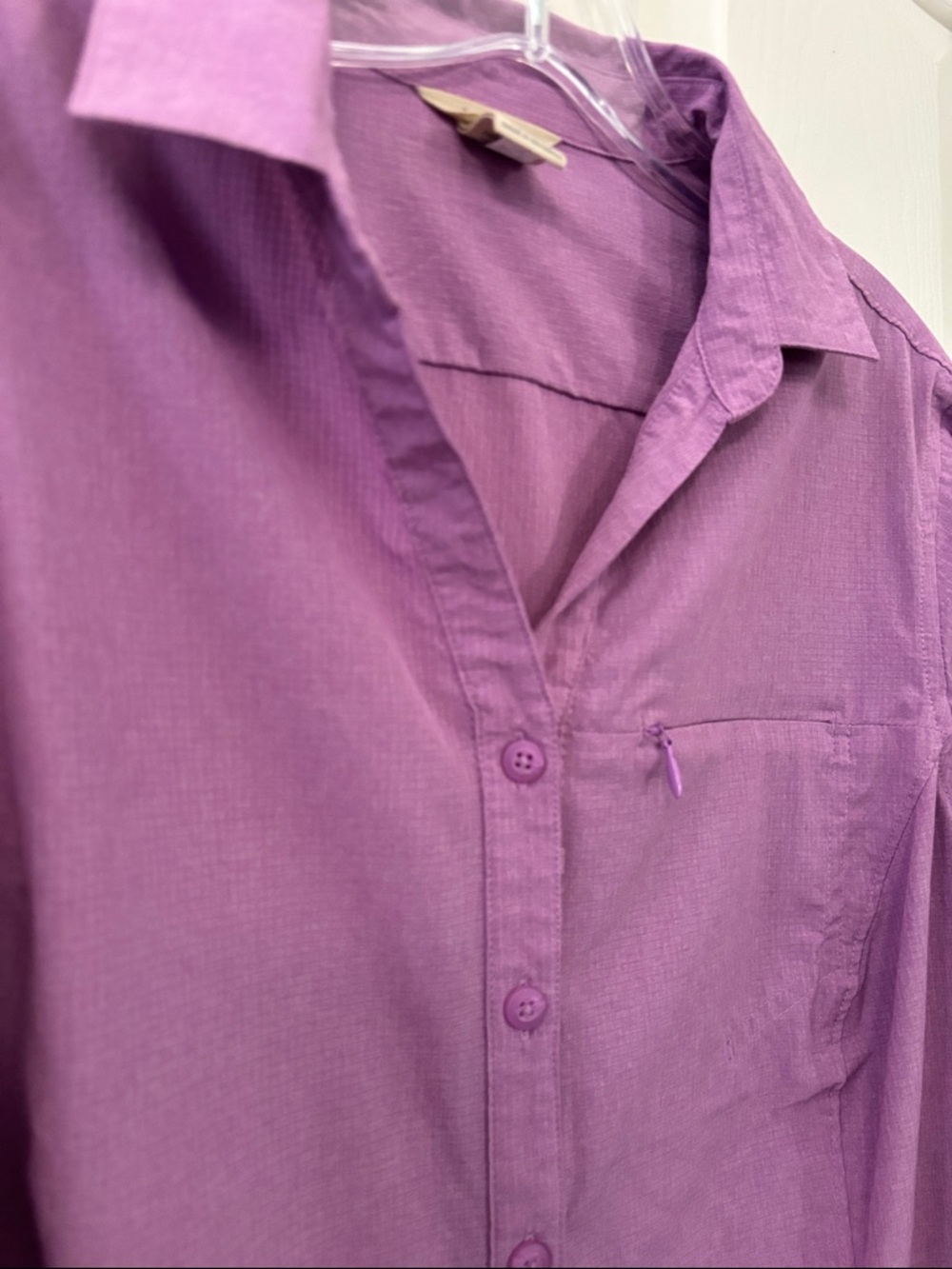 Duluth Trading Company Purple Breezeshooter Button Front Shirt Size Medium - Picture 4 of 9